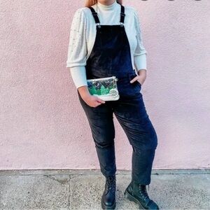 Old Navy Black Women's Velvet denim Overalls
